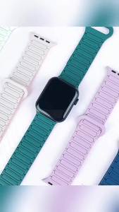 Magnetic Loop for Apple Watch Bands 44mm 40mm 49mm 45mm 41mm 38mm Silicone Bracelet iWatch Series 9 8 7 6 5 4 3 Se ultra 2 strap