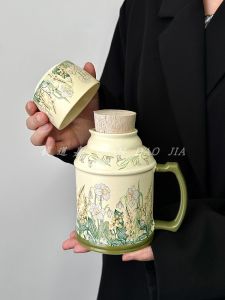 ชุดถ้วยชาเซรามิกสไตล์วินเทจพร้อมกระติกน้ำ ชุดถ้วยชาเย็นในช่วงบ่าย ชุดกระติกน้ำและถ้วย 1 ชิ้น 1 ชิ้น