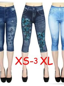 Quần Legging Denim Cạp Cao Quần Dài Đến Mắt Cá Chân Quần Dài Thường Ngày Cho Nữ Quần Dài Ống Rộng Thoải Mái Mùa Hè 2025