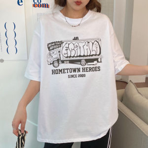 American Style Womens Short Sleeve T-Shirt Cotton Pure Loose Korean Version Half Sleeve Design Sensation Chic Hong Kong Style Top