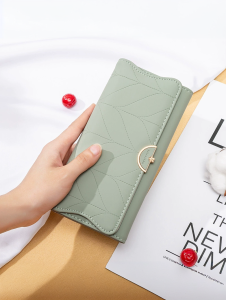 Long Thin Ladies Wallet Multi-Card Slot Design Korean Style College Student Summer Thin Original Design PU Leather Wallet