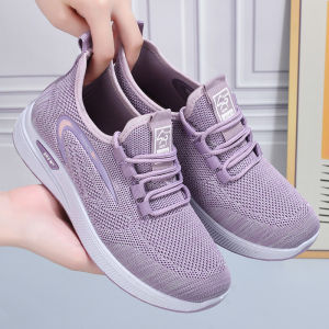 รองเท้าวิ่งพื้นแบนสำหรับผู้หญิง รองเท้าลำลอง ส้นต่ำ พื้นยาง กันลื่น รองเท้าสวมสบาย สไตล์ใหม่ รองเท้าบุผ้า Beijing Old