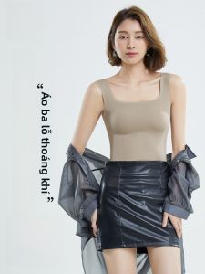 MiiOW | Áo ba lỗ Ice Silk mỏng không tay mùa hè cho nữ Áo ba lỗ không dây liền quần áo làm mát lưng đẹp che mông không dấu