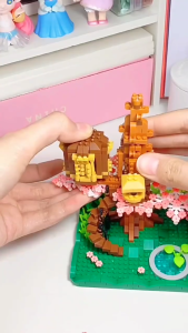 【SG Stock】2229Pcs Purple Sakura Tree House Architectural Decorations Bricks Ornaments Assembly Education Toys Gift For Girls