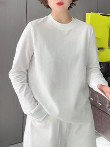 UYFY | White Simple Round Neck Long Sleeve Base Shirt Womens Casual Fashionable Autumn New Style Age Reduction Versatile Top