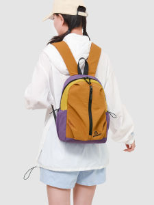 Ultra-Light Casual Travel Backpack Water-Resistant Commuting Backpack for Work And Hiking Simple Color Block Design Student Bookbag