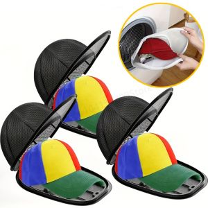 Portable Hat Washing Protection Bag Anti-Deformation Baseball Cap Cleaning Bag Washable and Machine Washable - Soft Mesh Stora