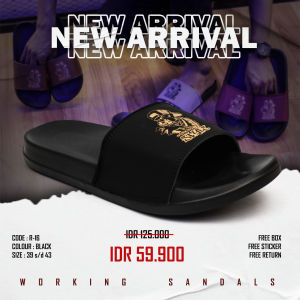 Working Sneakers For You Sendal Selop Pria Anti Slip Code R-16 Size 39 - 43
