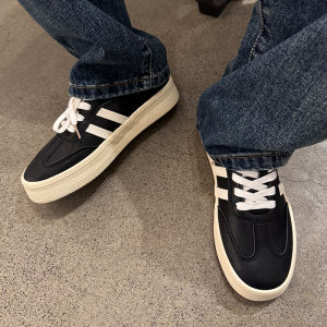 Mens Retro Style Soft Leather Casual De Xin Shoes Trendy Low Top White Sneakers Comfortable All-Match Mens Footwear