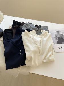 Slimming Pure Desire Womens Long Sleeve V-Neck T-Shirt Lyocell Cotton Blend Elastic Bottom Shirt Casual Style Autumn Versatile