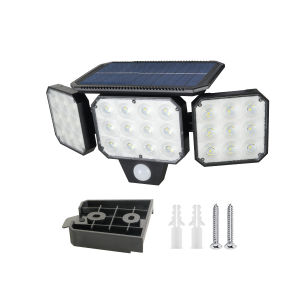 2026 New Solar Outdoor Light 120 LED Solar Security Flood Lighting with 3 Modes Adjustable Lighting Head for Garage Garden Yard