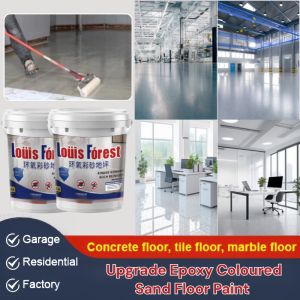 Upgrade Epoxy Coloured Sand Floor Paint Wear-Resistant Waterproof Resin Cement Floor Coating For Warehouse Workshop Factory Floor Renovation