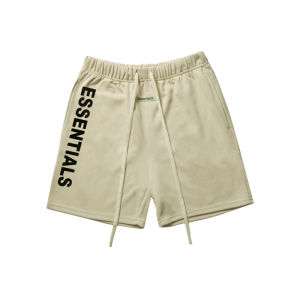 Organic Cotton Youth Sports Shorts Five-Quarter Length Breathable Elastic Mid-Waist Straight Leg Casual Pants for Men