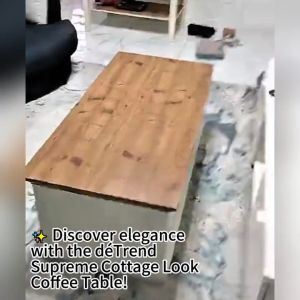 deTrend Extreme Cottage Style 47" Coffee Table with Drawers for Home Living Room - White/Gray Meja Kopi 8160