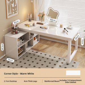 ZHUOHE | Corner Desk with Bookshelf L Shape