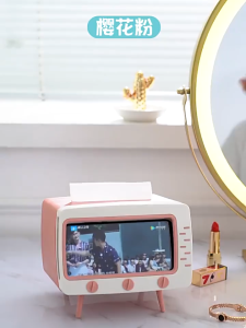 Multifunctional Tv Shape Tissue Box Desktop Mobile Creative Phone Holder Holder Mobile Phone