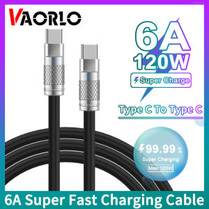 [Cáp không tổ chức] vaorlo ban đầu 6A 120W siêu nhanh Cáp sạc PD Loại C Silicone lỏng dòng dữ liệu hợp kim kẽm Phích cắm USB C đến C/sét dây sạc tương thích với iPhone cho tất cả điện thoại thông minh