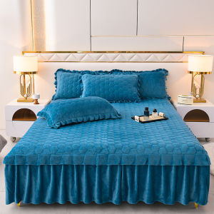 SUNLIGHT HOME Velvet Thickened BedsheetLace BedsheetSoft Bed Sheet With Bed SkirtBreathable Mattress Cover