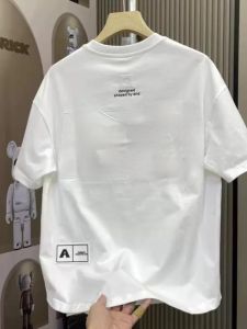 เสื้อยืดคอกลมแขนสั้นผู้ชาย ทรงหลวม ผ้าฝ้าย แฟชั่นฤดูร้อน ปักตัวอักษร ลายพิมพ์ ลำลอง เสื้อยืดคอกลมแขนสั้น