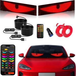 Auto Lumens Ph，Devil Eyes Light for Cars，Led Eyes for Car Windshield，Programmable Led Sign，Controlled by a Remote Control and a Bluetooth APP，Suitable for Cars SUVs & Trucks.