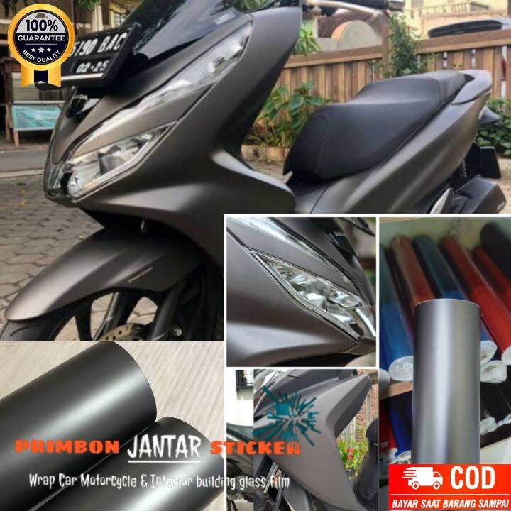 Stiker Skotlet Motor Metalik Krom Doff Dark Grey Sticker Skotlet Mett Chrom Doff Abu Dark Grey