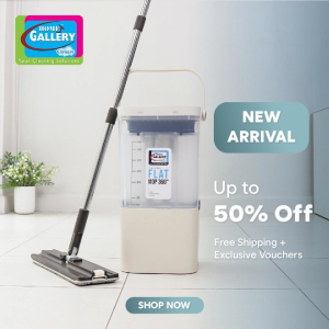 Home Gallery Flat Mop 360° with Clean and Dirty Water Separator Bucket | Mop for Floor Cleaning Wet and Dry Use | Household Cleaning Tools | ZT60-1