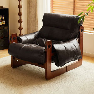 Jersy Island Wooden Sofa Chair Leisure Back Support Designer Furniture for Living Room Hotel Dormitory Single Person Seat