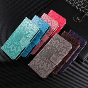 Luxury Case For Xiaomi Mi 12 12X 13 Pro 14 Pro Poco M4 5G M5 Redmi 10C 10A 9C 9A 9T Retro Sunflowers Wallet Card Leather Flip Stand Skin Protect Cover Case