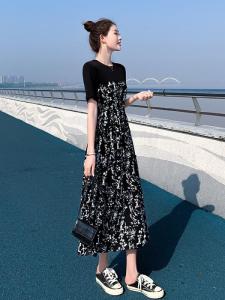 New Summer Trendy Floral Chiffon Sleeveless Dress