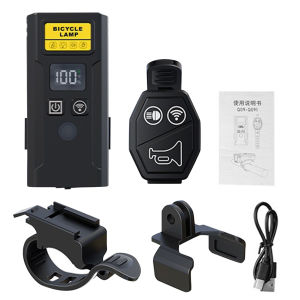 Wireless Bicycle Front Lamp with Smart Light Sensor and Horn Remote Rechargeable LED Light for Night Cycling