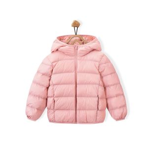 Fall and Winter Childrens Light Paragraph down Jacket Childrens Jacket New Boys and Girls Big Boy Hooded White Duck down Jacke