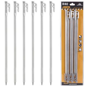 Campingmoon | Cọc Thép Cắm Trại Campingmoon Siêu Bền R40-6 R30-8 Với Thiết Kế Móc Và Lỗ Dùng Cho Leo Núi Ngoài Trời Và Cọc Mái Che Cắm Trại