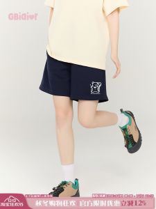 กางเกงขาสั้นกีฬาลำลองฤดูร้อนสำหรับผู้หญิง Gbiaior ดีไซน์เอวสูง ลายหมี น่ารัก แฟชั่น ลำลอง ใส่สบาย ผ้าฝ้ายผสมโพลีเอสเตอร์