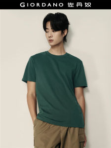 เสื้อยืดคอกลมแขนสั้นผ้าฝ้ายแท้ Giordano Pure Cotton T-Shirt สำหรับผู้ชาย ทรงหลวม สไตล์ลำลอง ใส่ได้ทุกวัน