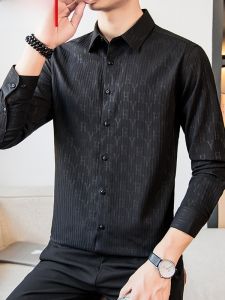 HENGYUANXIANG | Ant wrinkle long sleeve mens shirt Casual floral pattern business wear Spring 2025 New style from Hengyuanxiang