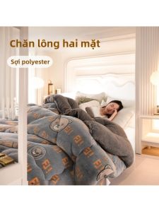Chăn Bông Cừu Dày và Bông Sữa Ấm Áp
