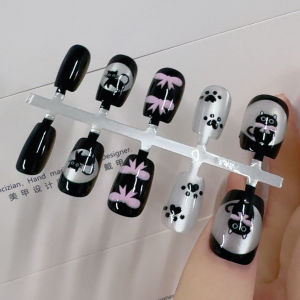 Handmade Cat Eye Nail Tips Pure Handmade New Product Finished Product Fake Nails Nail Patches Wearable Nail Art by Yuan Ning Qi