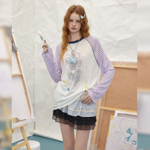 Unifree | Stripe Spliced Womens Long Sleeve T-Shirt