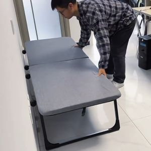 High Grade Folding Bed Foldable Single Bed Thick Portable Mattress Wide Metal Bed Frame/Local Stock