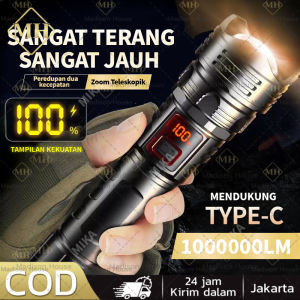 【COD】Senter LED Laser Putih Meningkatkan Daya Tinggi Senter Kepemimpinan Zoom Pengisi Daya USB Berkemah Terbaik di Luar Ruangan