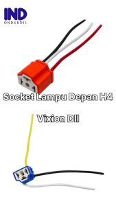 Soket Fiiting Lampu Depan H4 Vixion Motor Mobil Keramik Bengkok Lurus Seal Beam COP Socket Fiting Piting Piting Utama Sealbeam