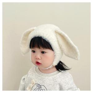 Thickened Warm Knitted Hat for Babies And Toddlers Boys And Girls Cute Rabbit Ear Design Ideal for Outdoor Winter Activities