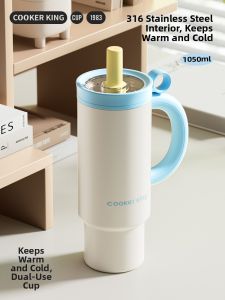 COOKER KING | Insulated Stainless Steel Cup with Straw