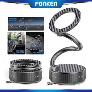 FONKEN Vacuum Car Magnetic Suction Phone Stand S-Shaped 360° Rotation Portable Foldable Mount
