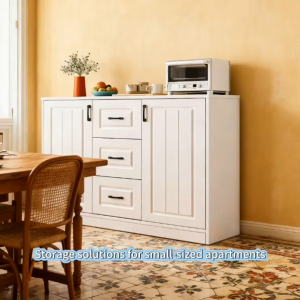 Simple wind-driven warm white bucket cabinet moisture-proof and easy to clean storage cabinet