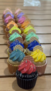 [3D Printed] Clicky Cupcake | Cute Dessert Fidget Toy | Satisfying Clicker | Desk Decor Collectible | Gift
