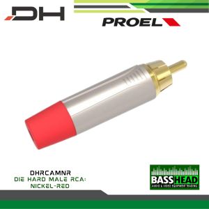 DIE HARD DHRCAMNR Male RCA Mount Connector (Nickel - Red) PROEL BASSHEAD