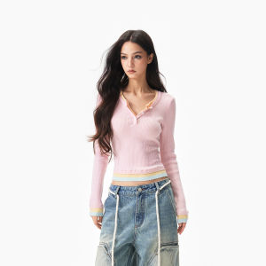 Apea | Dopamine Color Blocking Splicing Layered False Three-piece Sweater