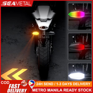 SEAMETAL 2PCS Universal Motorcycle LED Turn Signal Light Projection Lamp Color Sequential Flowing Flash Indicator Lights