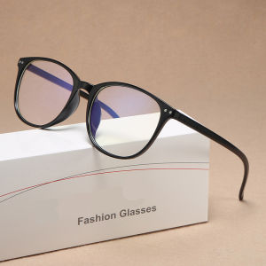 Fashion Reading Glasses Flat Lenses Rice Nail Style Glasses Round Frame Anti Blue Light Glasses for Women and Men